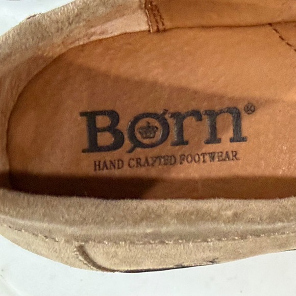 Born Hand Crafted Suede Loafer Shoes Mens 11 Taupe Opanka Moc Toe Quiet Luxury - Picture 13 of 14
